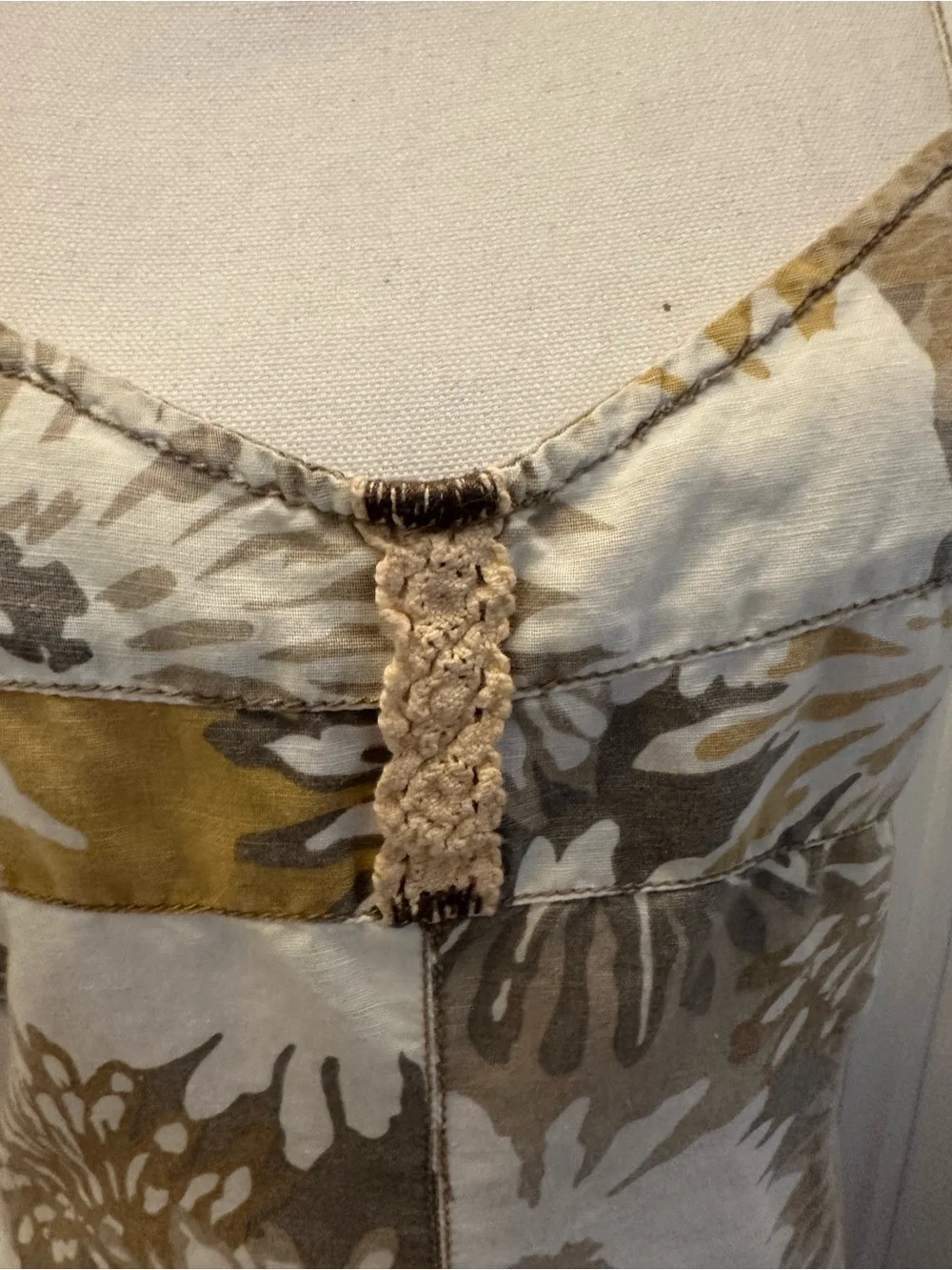90’s Vintage Free People Linen Slip Dress Floral Print size 12 GUC